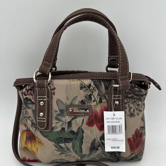 Koltov Handbags - Koltov Floral Shoulder Bag Purse or Crossbody Purse Adjustable Strap 11x7 NWT